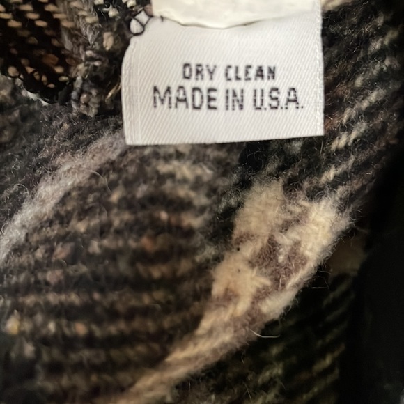 Vintage J&H Fashions Taupe Beige Full Length Trench Coat Wool Plaid Flannel - Picture 10 of 12